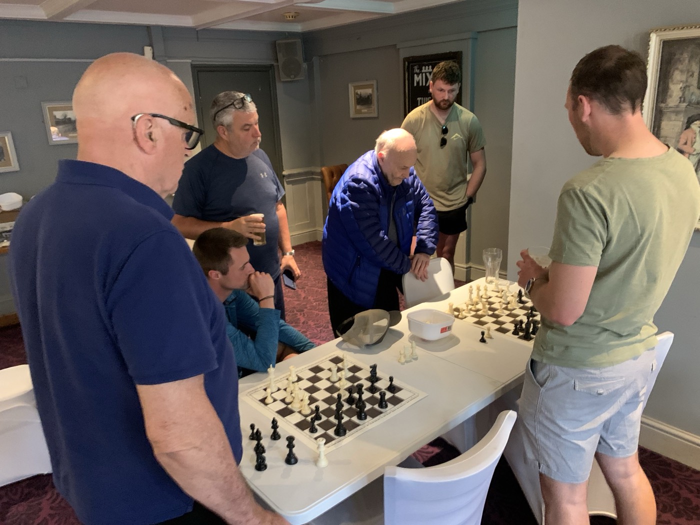 Members analysing a game together